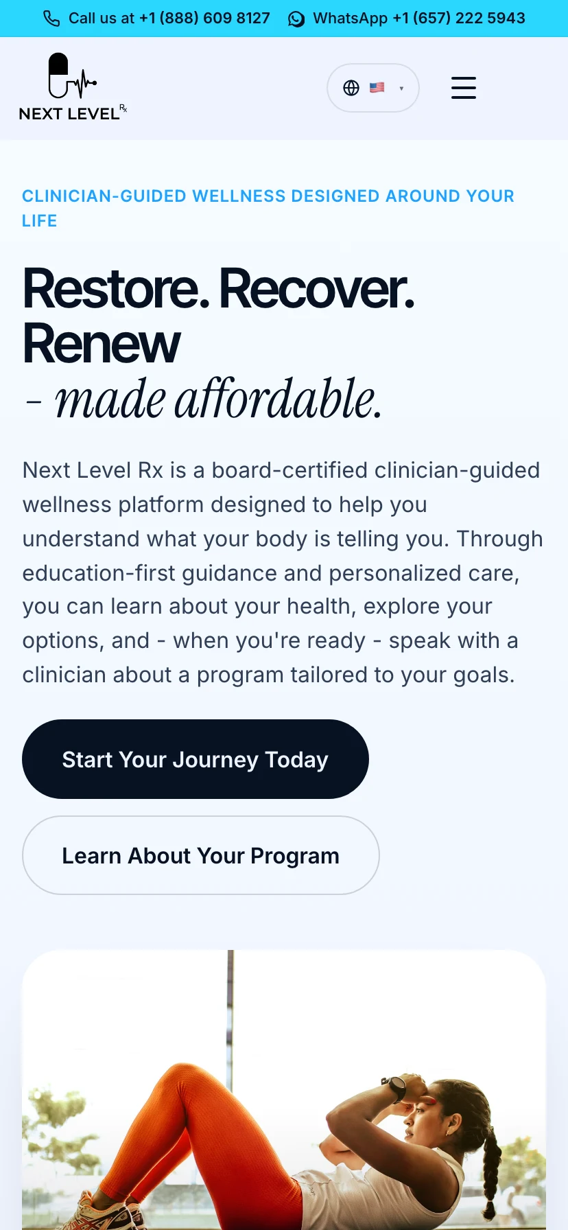 Next Level RX - Mobile consultation form and regional routing